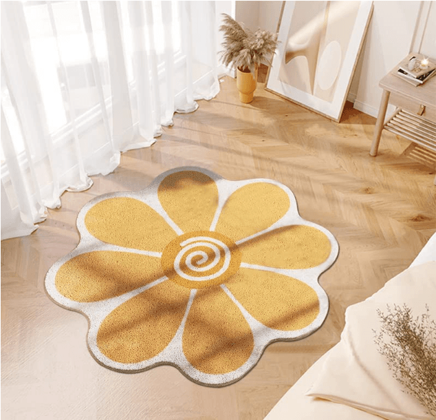 Dywan, antypoślizgowy 100 x 100 cm w kształcie Kwiatu