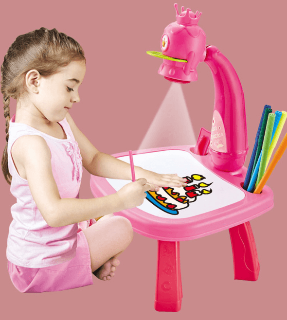 Multifunctional projector / projector for learning to draw - pink dragon