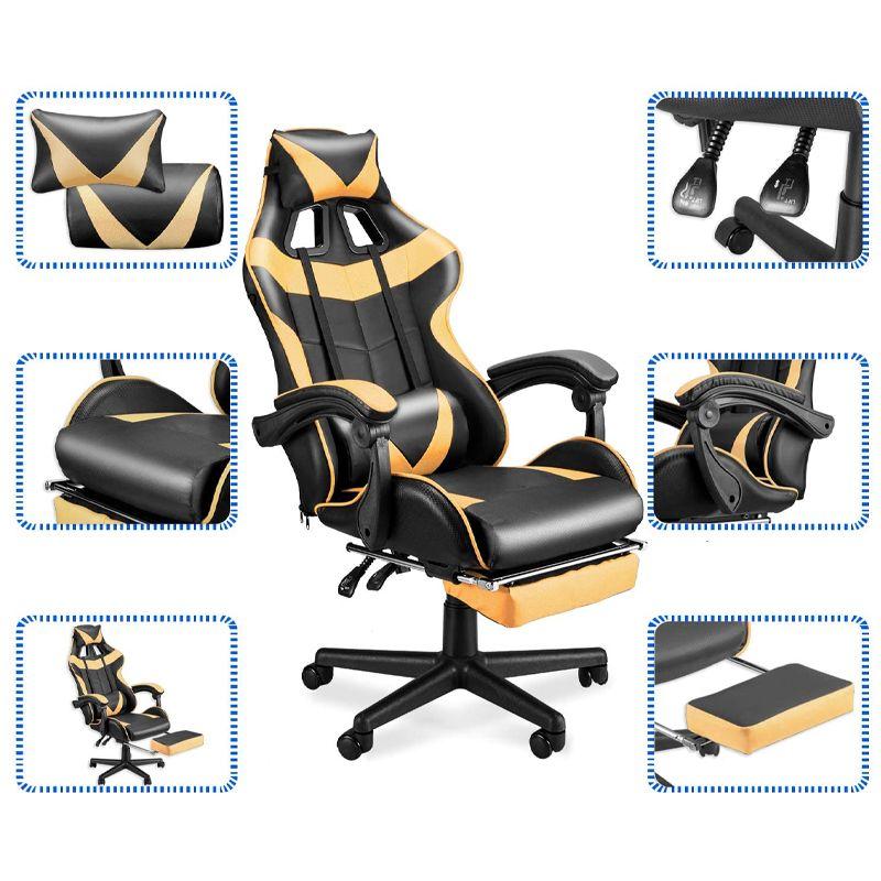 Computer / gaming chair with a footrest - black and red