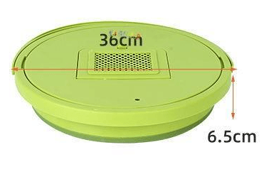 Silicone bucket 15L foldable - green (with a lid)