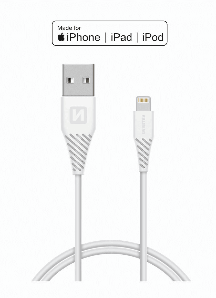 Kabel / przewód USB / Lightning MFI 1,2 m Swissten - biały