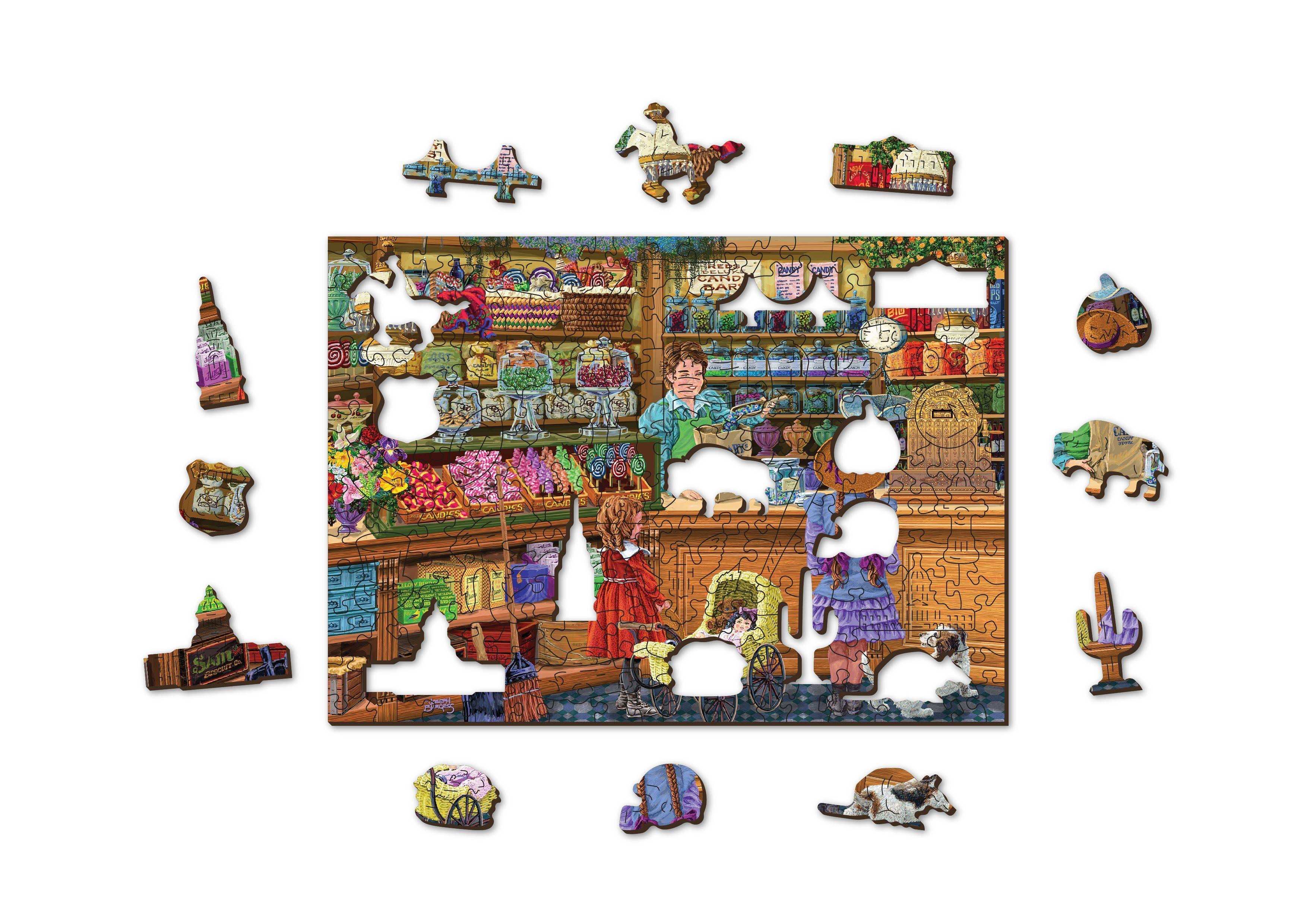 Drewniane Puzzle z figurkami - Kwieciarnia rozm. M, 200 elementów