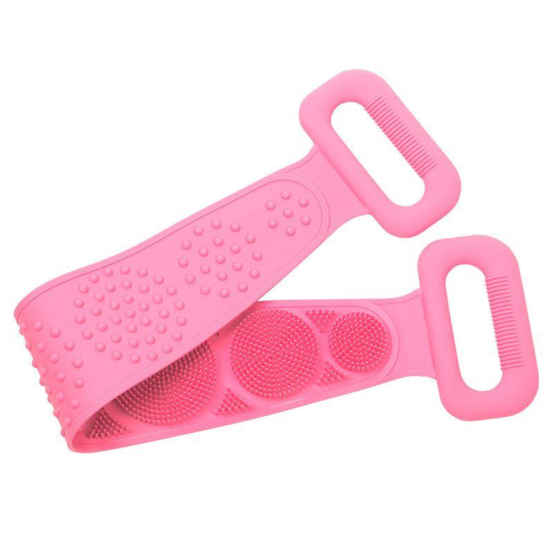 Silicone massager for washing the back, legs, feet - pink