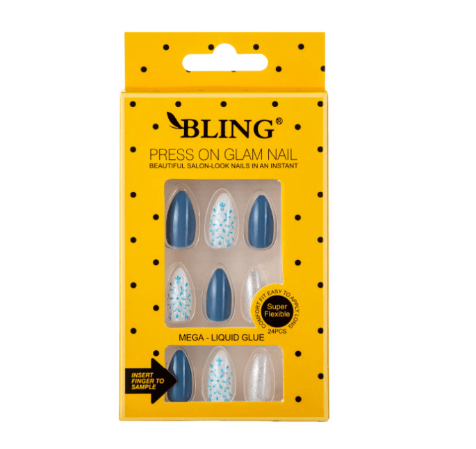 Artificial nails, Tipsy BLING - glamour, type VIII