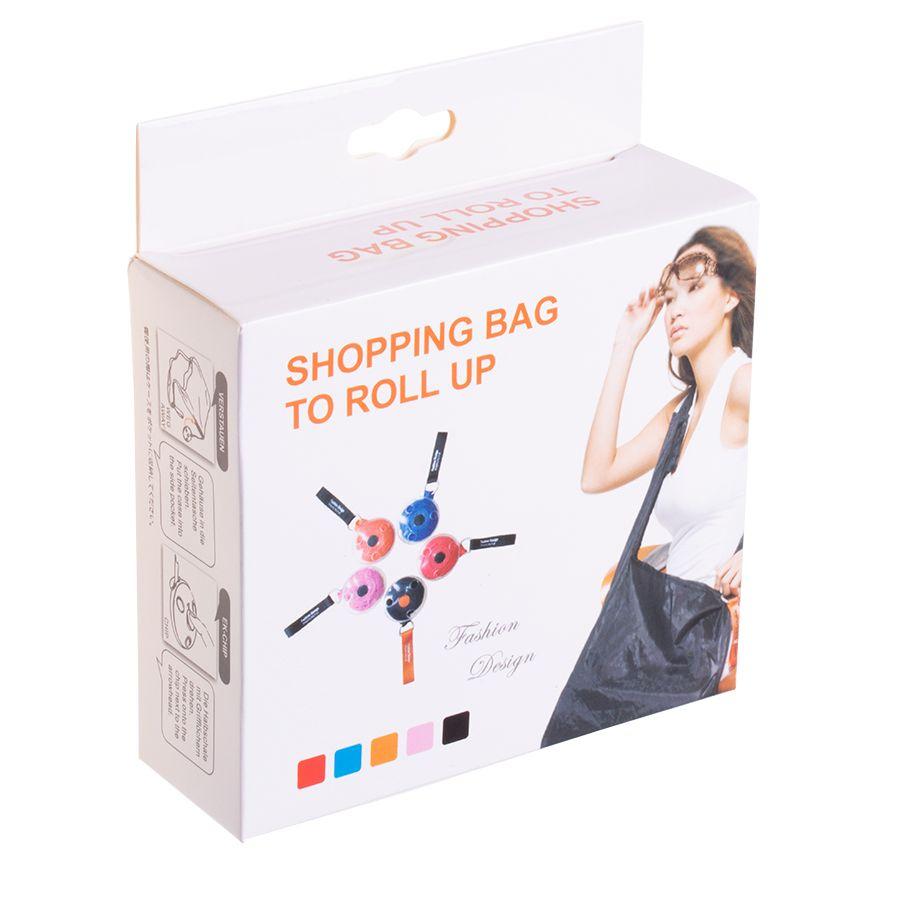 Material roll-up shopping bag - blue