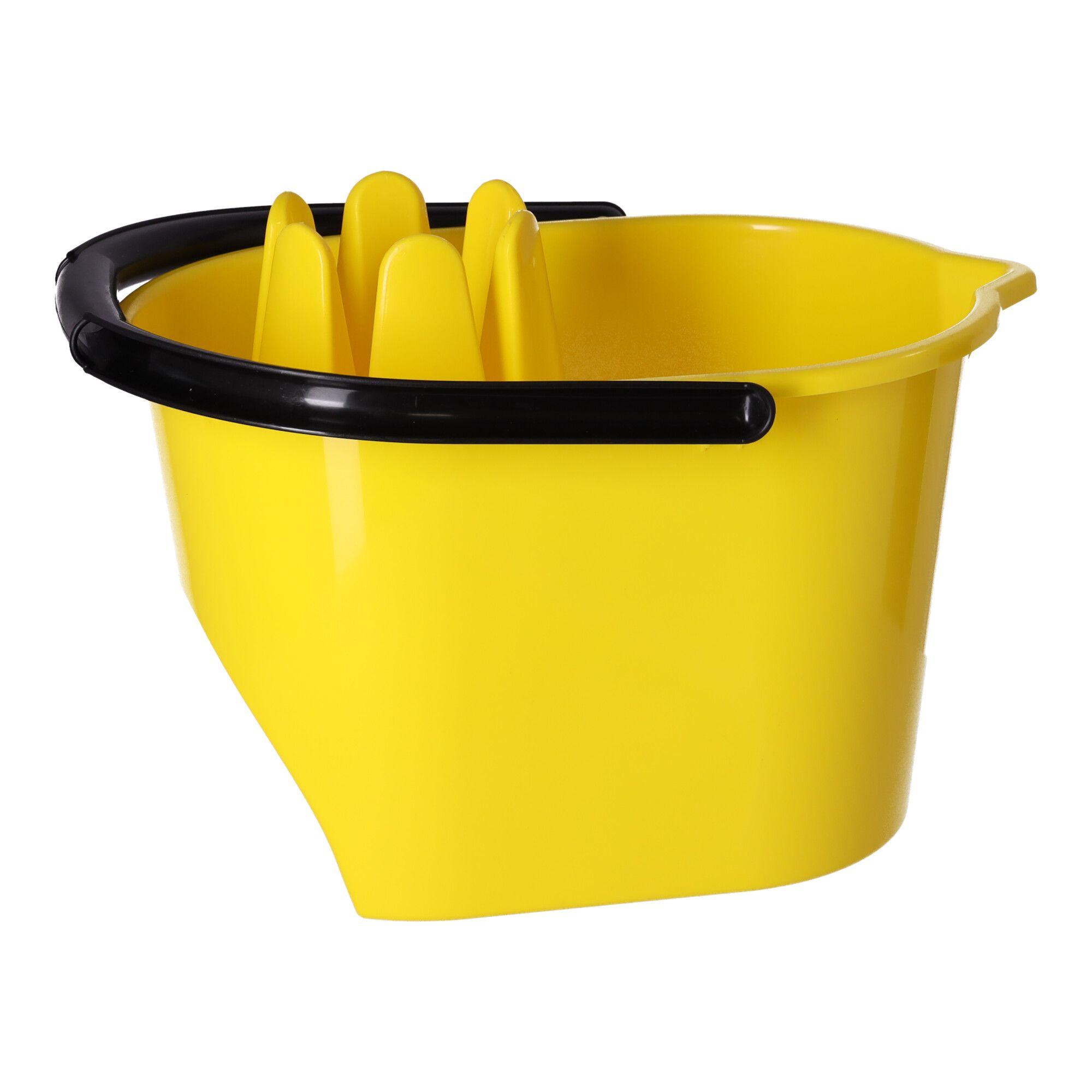 Mop bucket with squeezer, POLISH PRODUCT - yellow