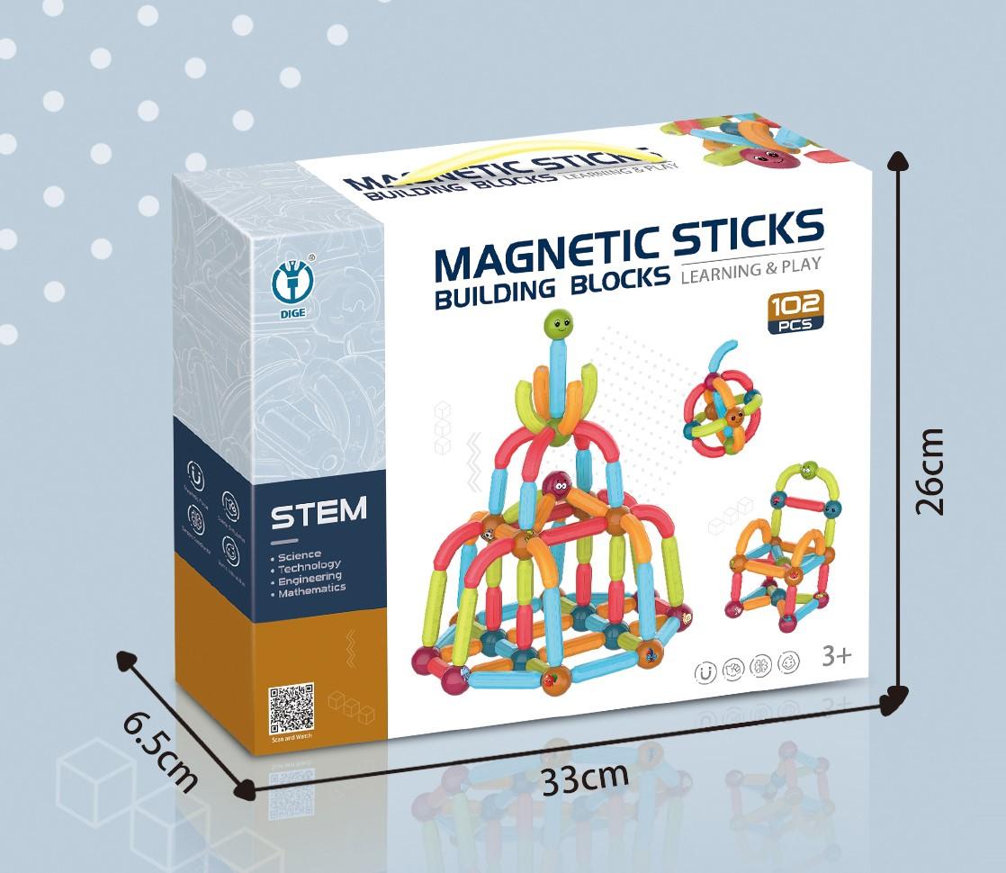 Magnetic building blocks - set of 102 elements