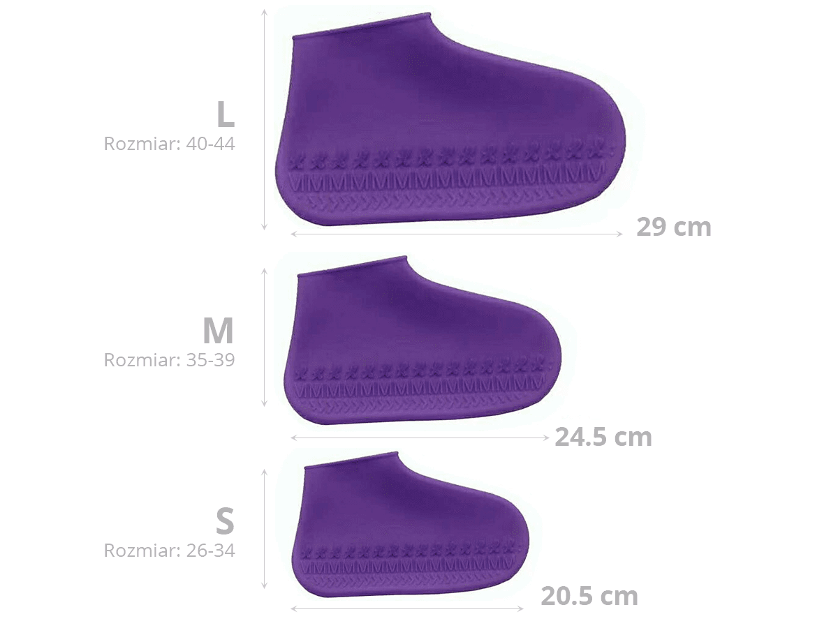 Gumowe wodoodporne ochraniacze na buty rozmiar "35-39" - szare