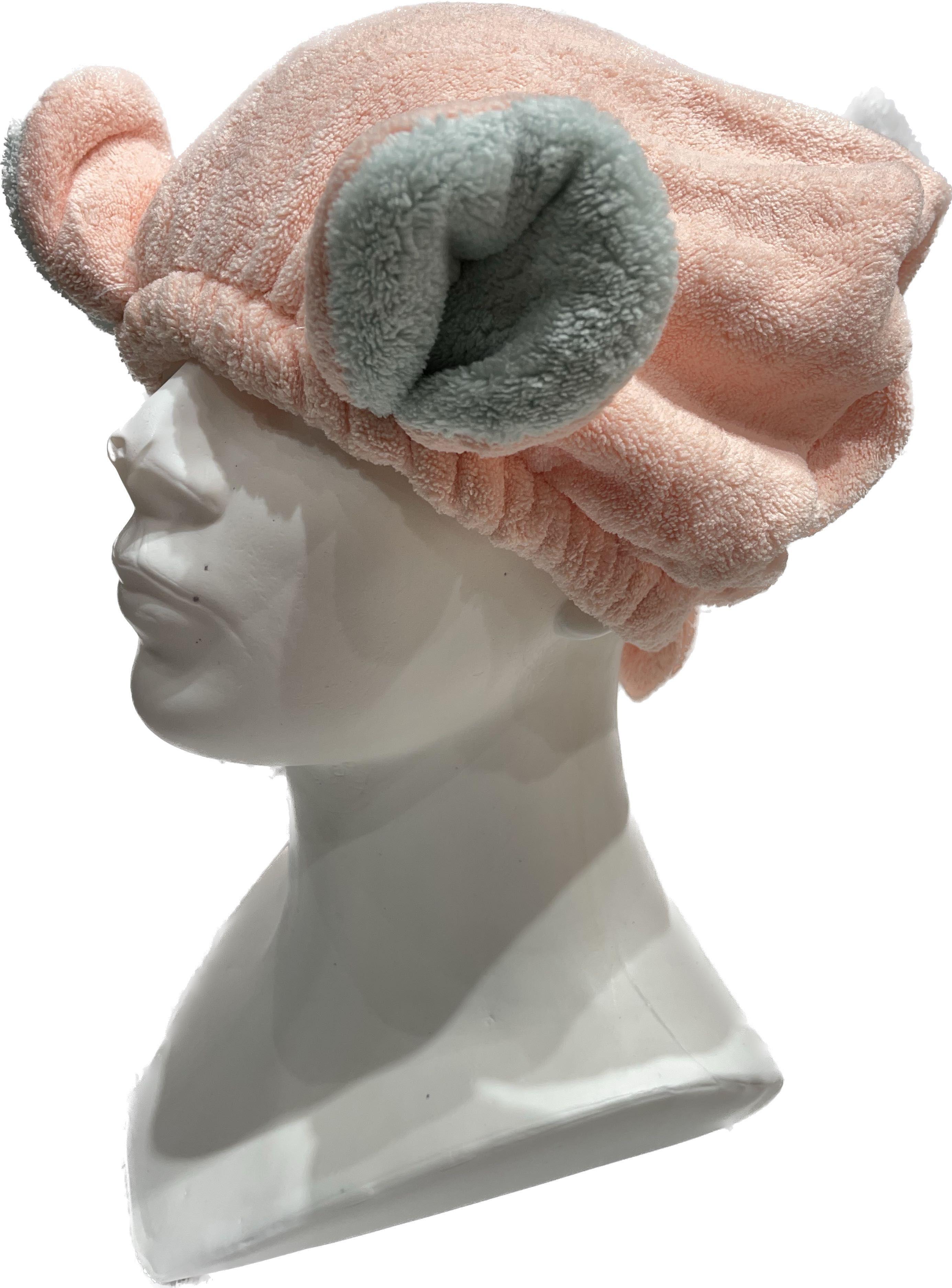 Superchłonny ręcznik do włosów, turban do włosów - z uszami
