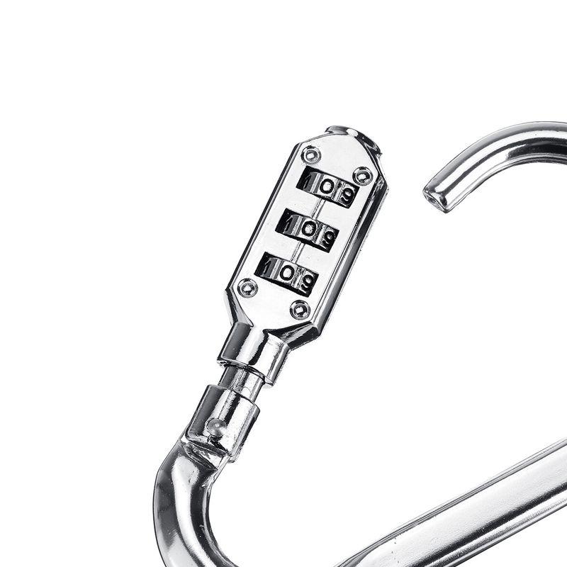 Padlock / carabiner with combination - silver