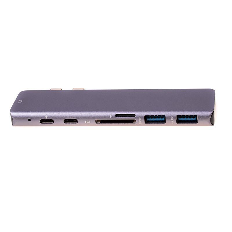 Adapter 7w1 HUB USB-C HDMI 4K SD Macbook Pro / Air - Szary
