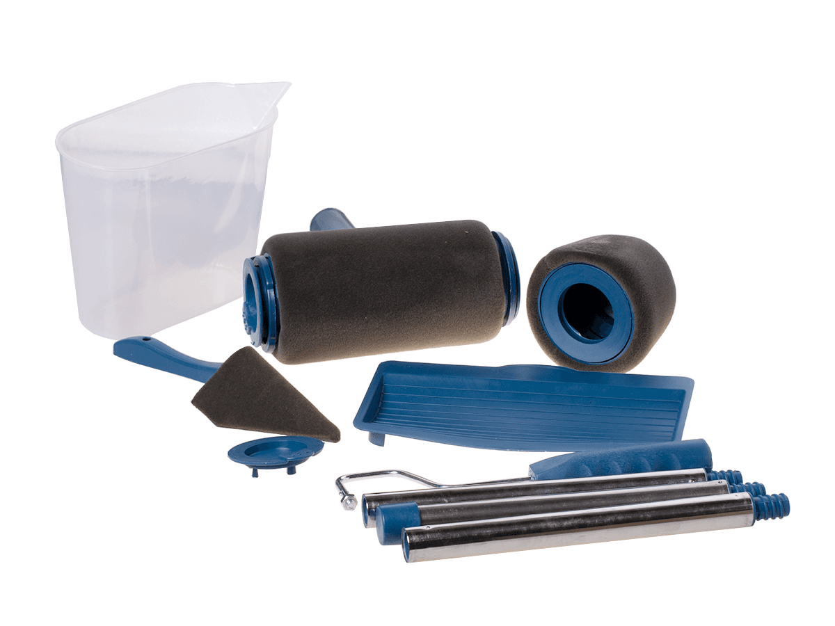 Painting kit for non-dripping roller - blue