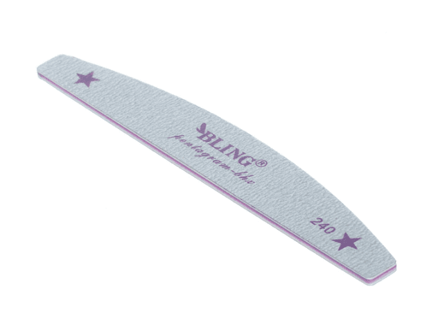 Double-sided nail file, gray, BLING 240/240 - crescent