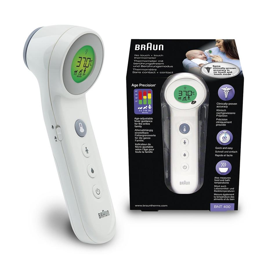 Braun Age Precision BNT400 non-contact thermometer (Non-contact, Contact measurement; white color)