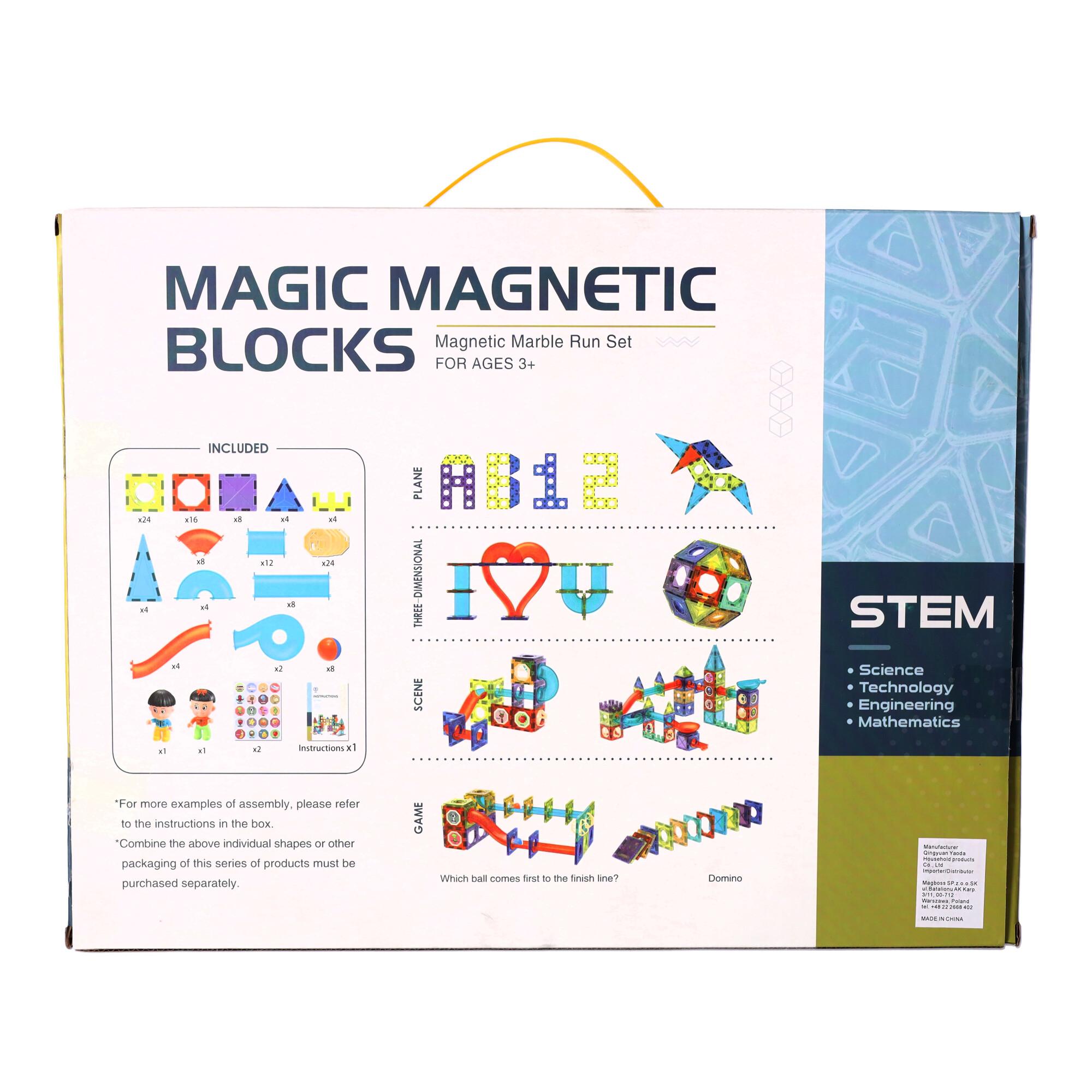 Magnetic building blocks - Tracks - Set of 132 pieces