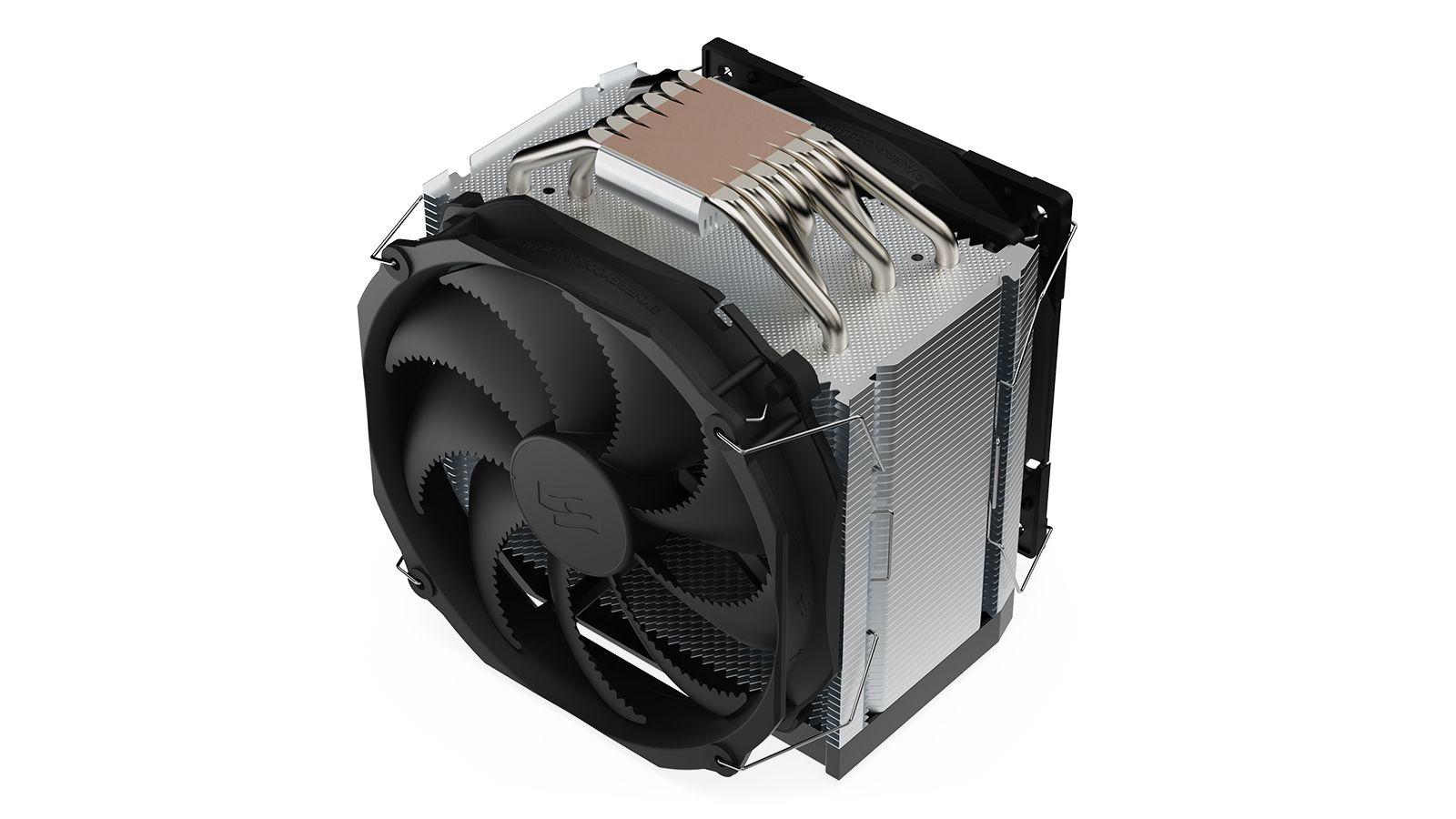SILENTIUMPC FORTIS 5 DUAL FAN SPC307 CPU cooling PC Fan Radiator 14/12 cm Black