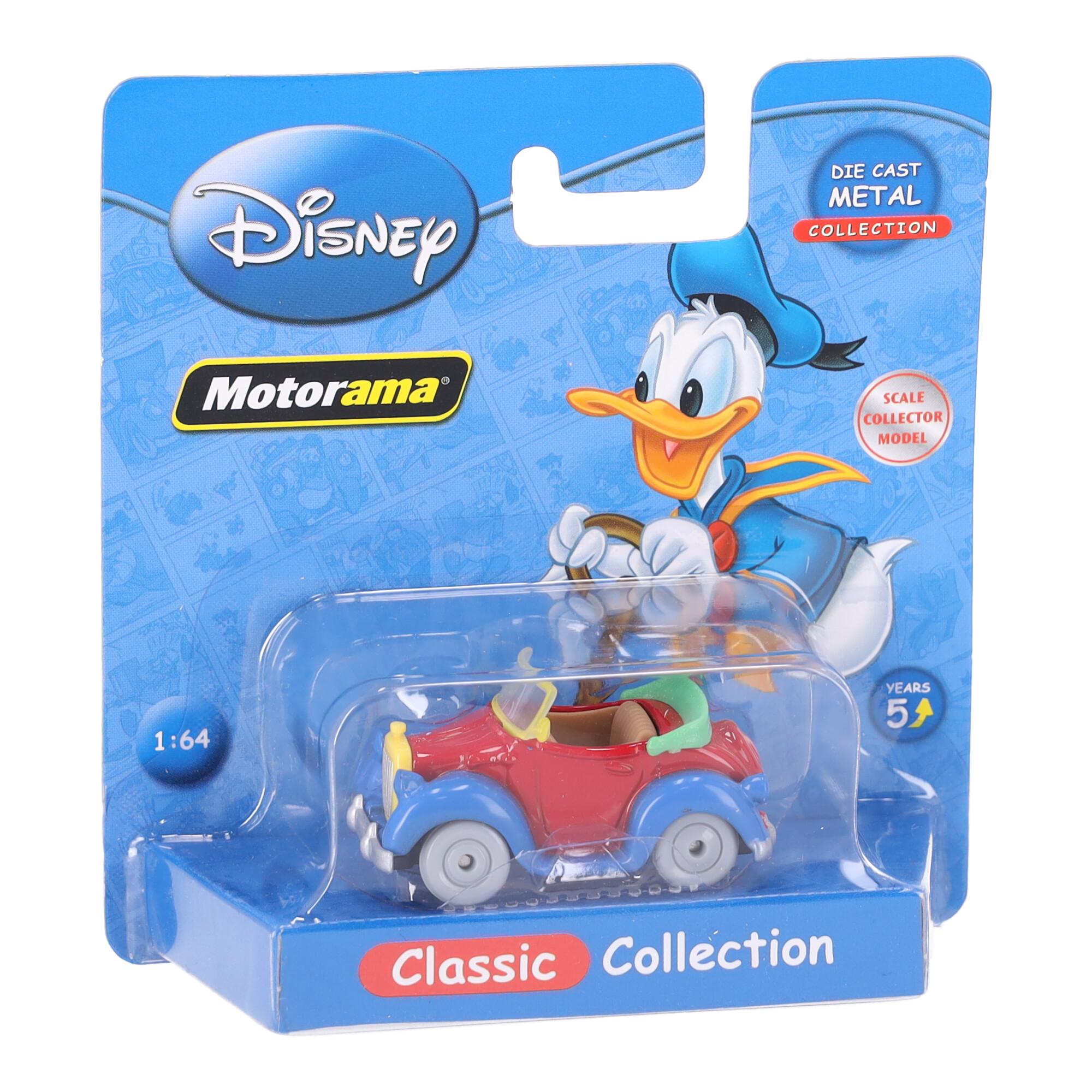 Auto Disney w skali 1:64 – Mickey, Scrooge, Donald, Goofy (1 szt.)