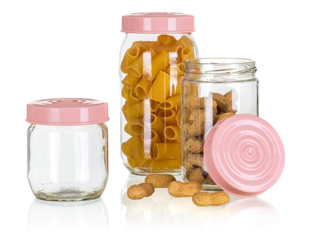 LINZI glass jars 3pcs, pink