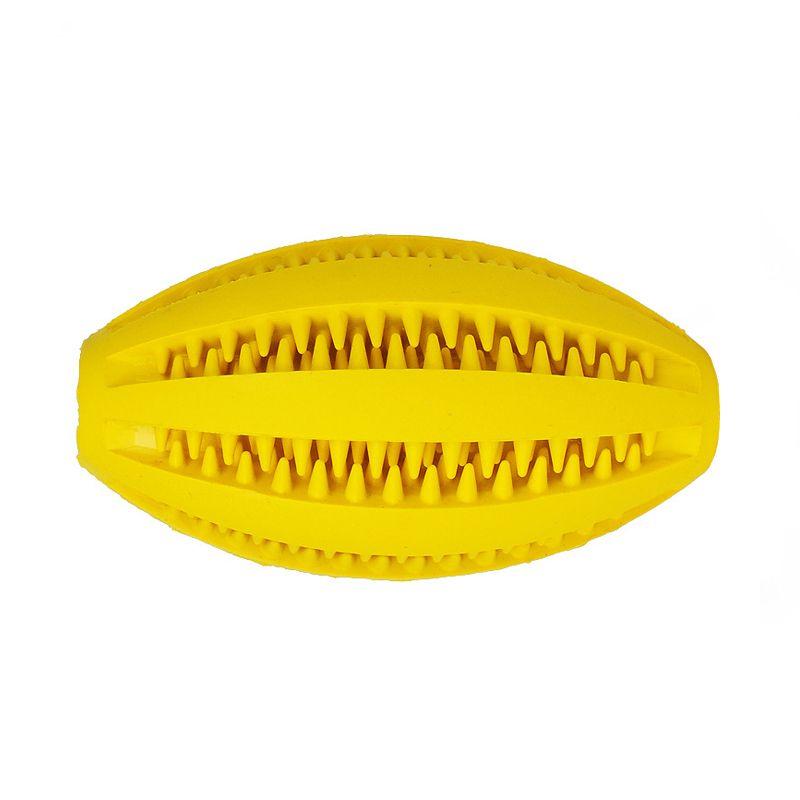 Zabawka piłka rugby gryzak czyści zęby psa- żółta