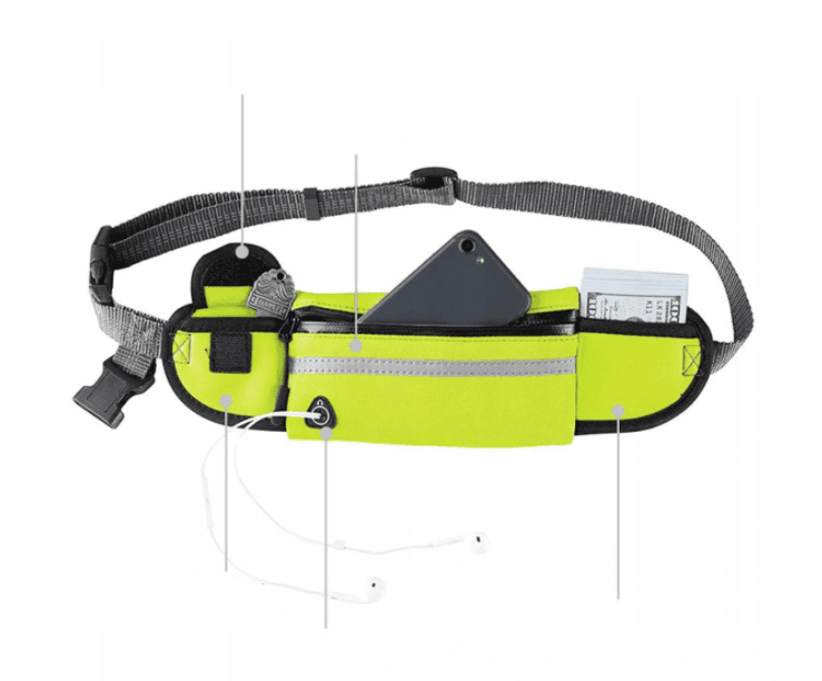 Leash with a hip belt for running with a dog - yellow