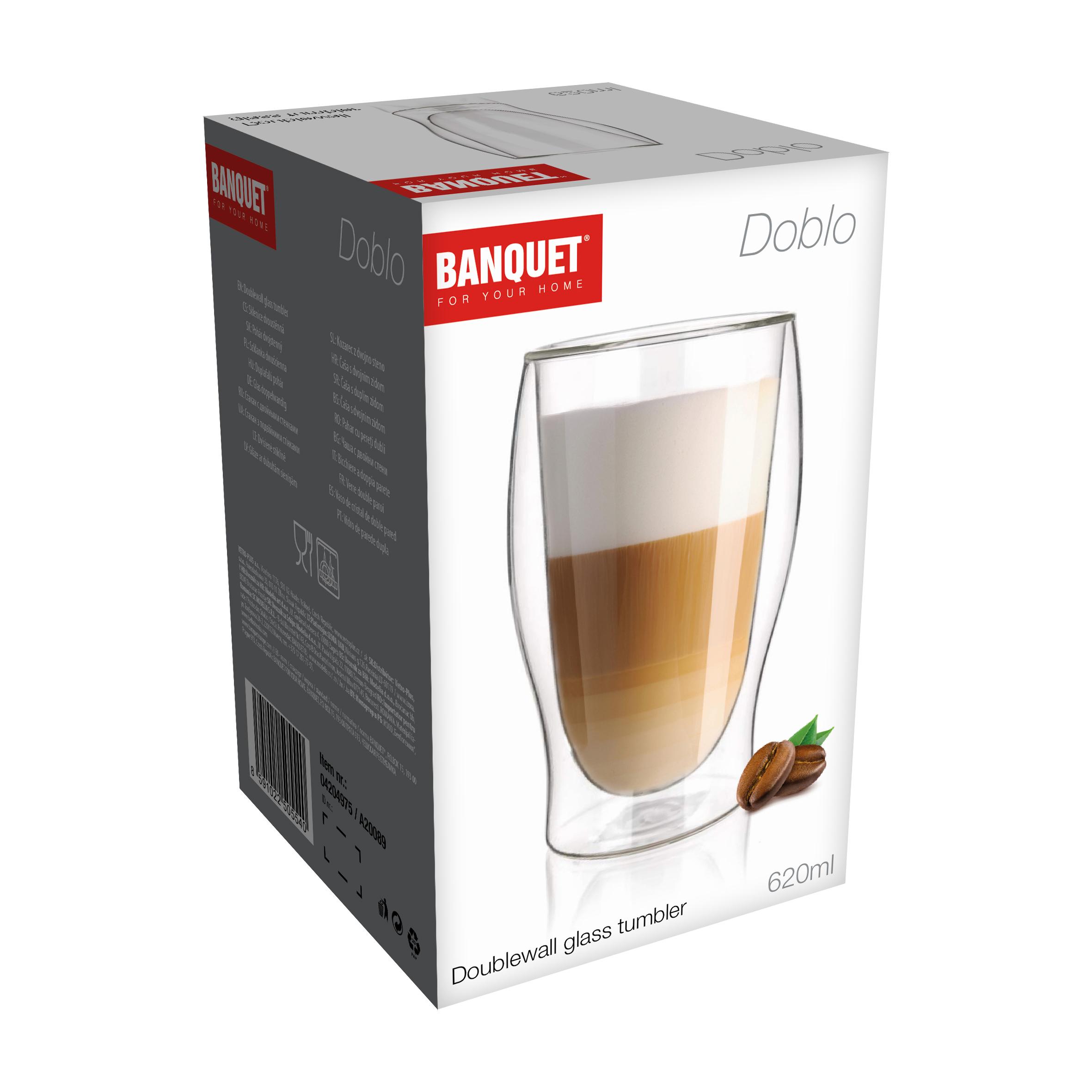 Double-walled mug DOBLO 620ml wide