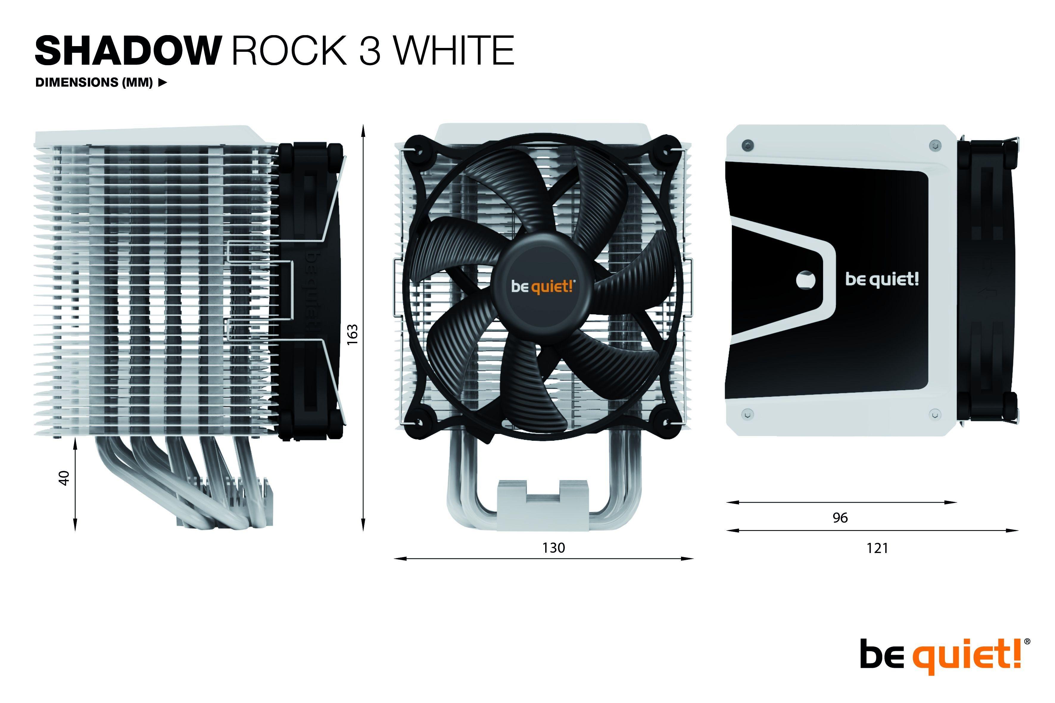 be quiet! Shadow Rock 3 White Processor Cooler 12 cm 1 pc(s)