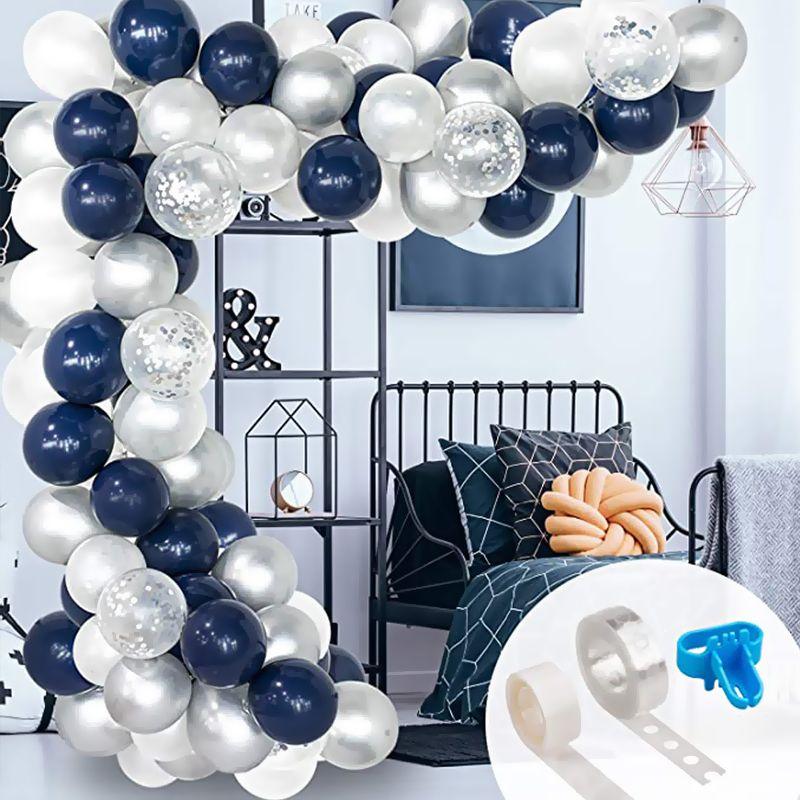 Balloon garland - navy blue and white