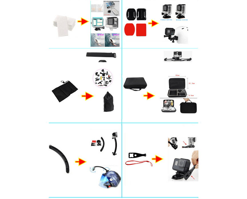 Zestaw XL akcesoriów do kamer GoPro Hero GoPro 6 7 8 Black 50w1