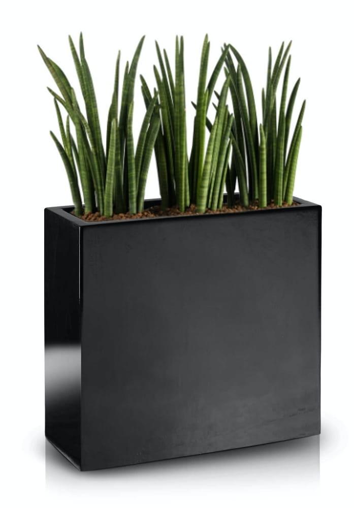 Large rectangular fiberglass pot 50x20 cm - black