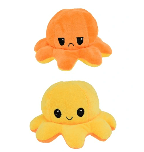 Octopus double-sided mascot 40 cm - yellow & orange