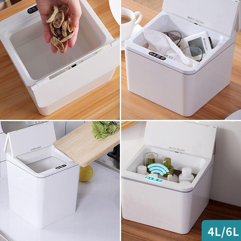Automatic trash can with intelligent sensor 4l- white/battery