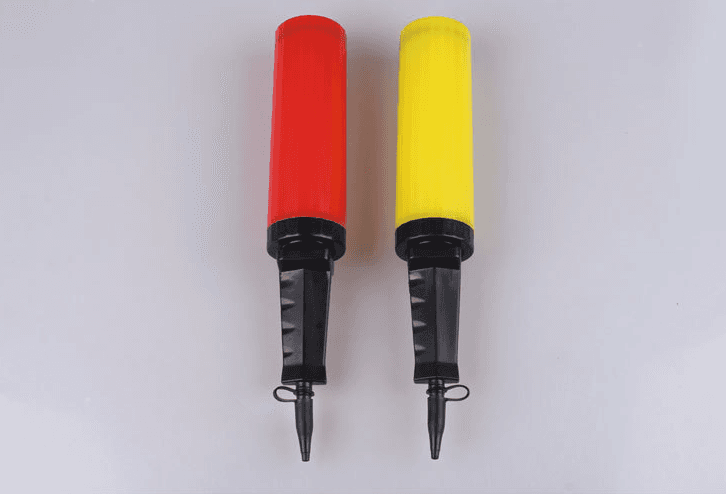 Hand pump for inflating balloons - yellow