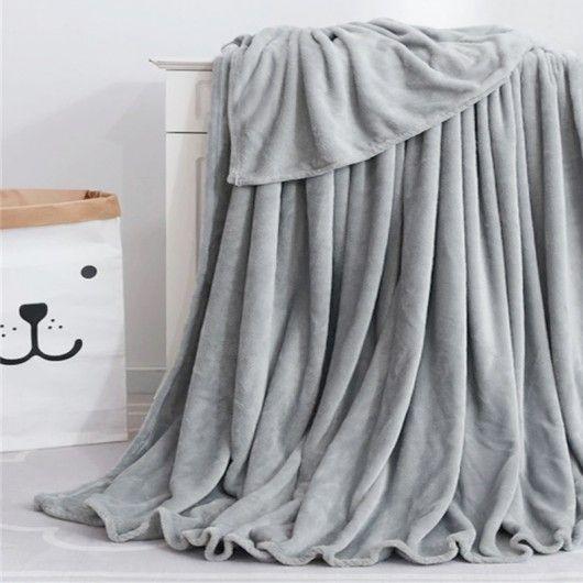 Fleece blanket, bedspread 180x200 cm - grey