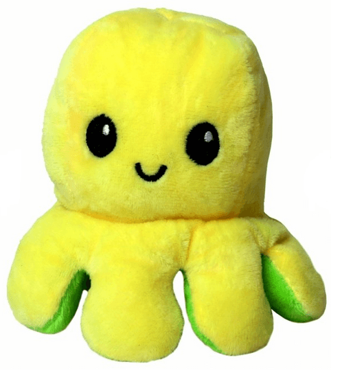 Octopus double-sided mascot 30 cm - green & yellow