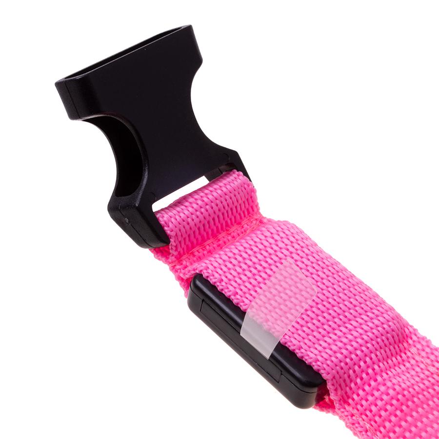 LED dog collar, size S - pink