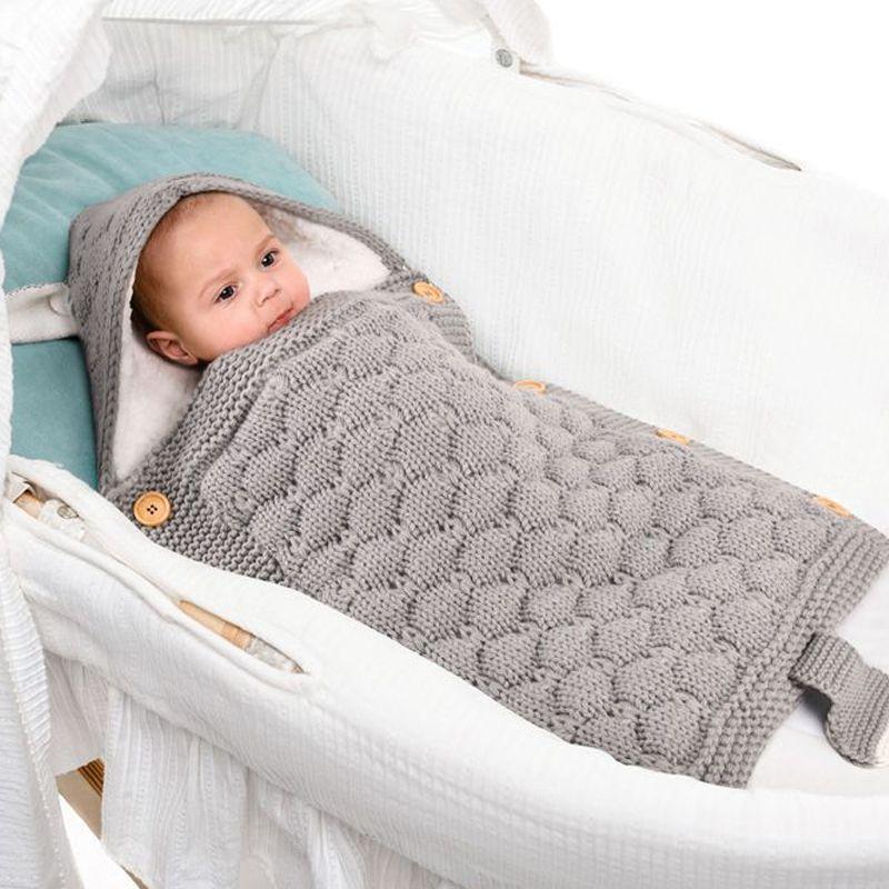 Baby sleeping bag with rabbit ears - gray