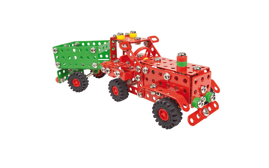 Zabawka konstrukcyjna Alexander - Mały Konstruktor - Maszyny Rolnicze Traktor z przyczepą