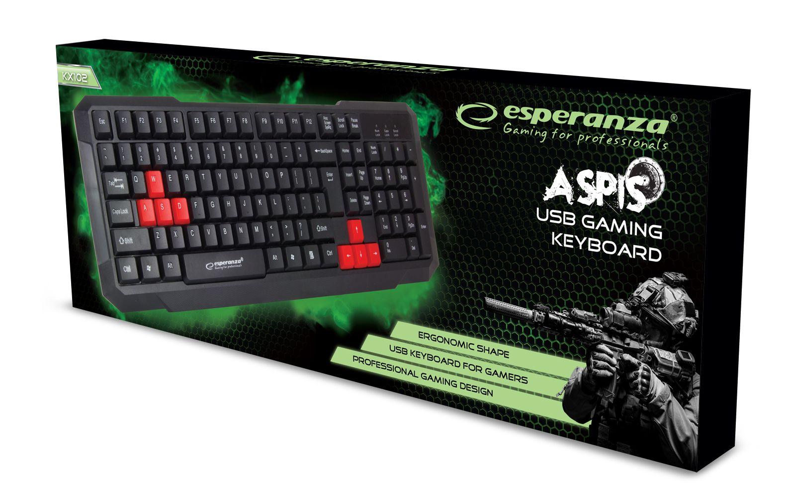 Esperanza EGK102R keyboard USB Black