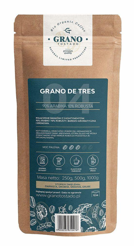 Grano Tostado Grano de Tres Coffee, medium ground 1 kg