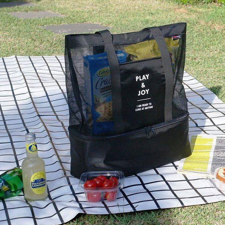 Torba piknikowa z kieszonką termiczną — granatowa