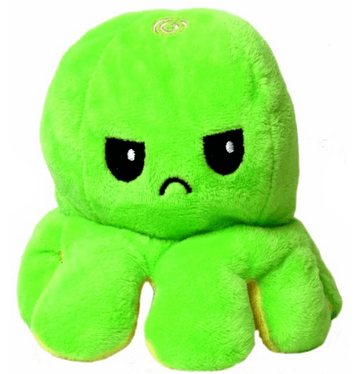 Octopus double-sided mascot 40 cm - green & yellow