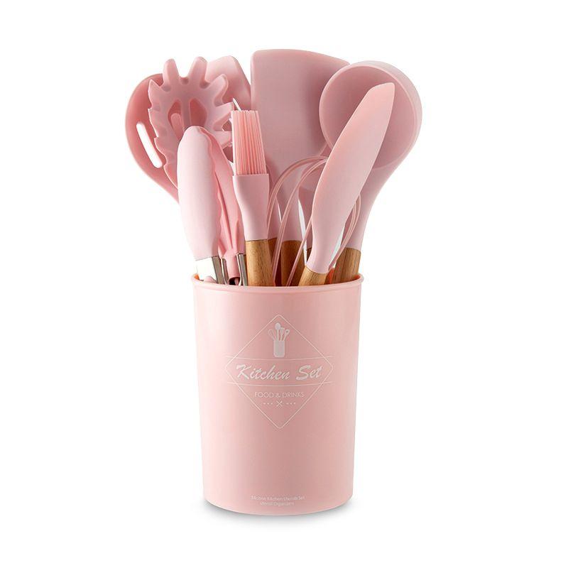 Kitchen utensils - a set of 11 elements - pink
