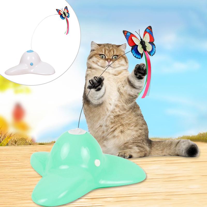 Interactive toy for cats Flying Butterfly - white