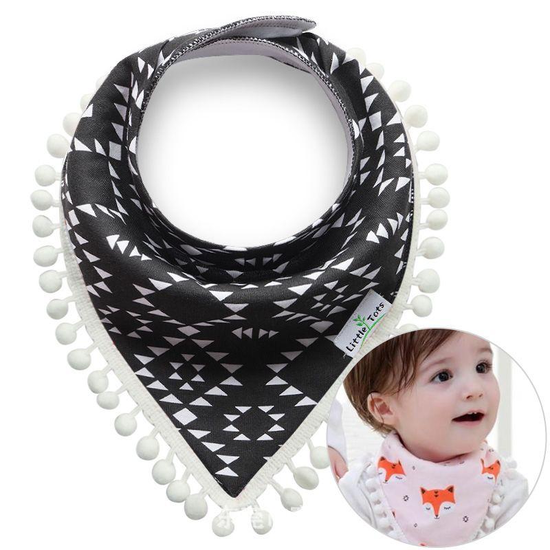 Scarf with pompoms for children - black
