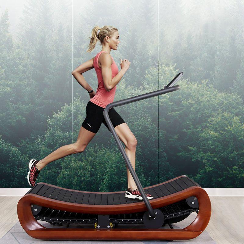 Curved treadmill design