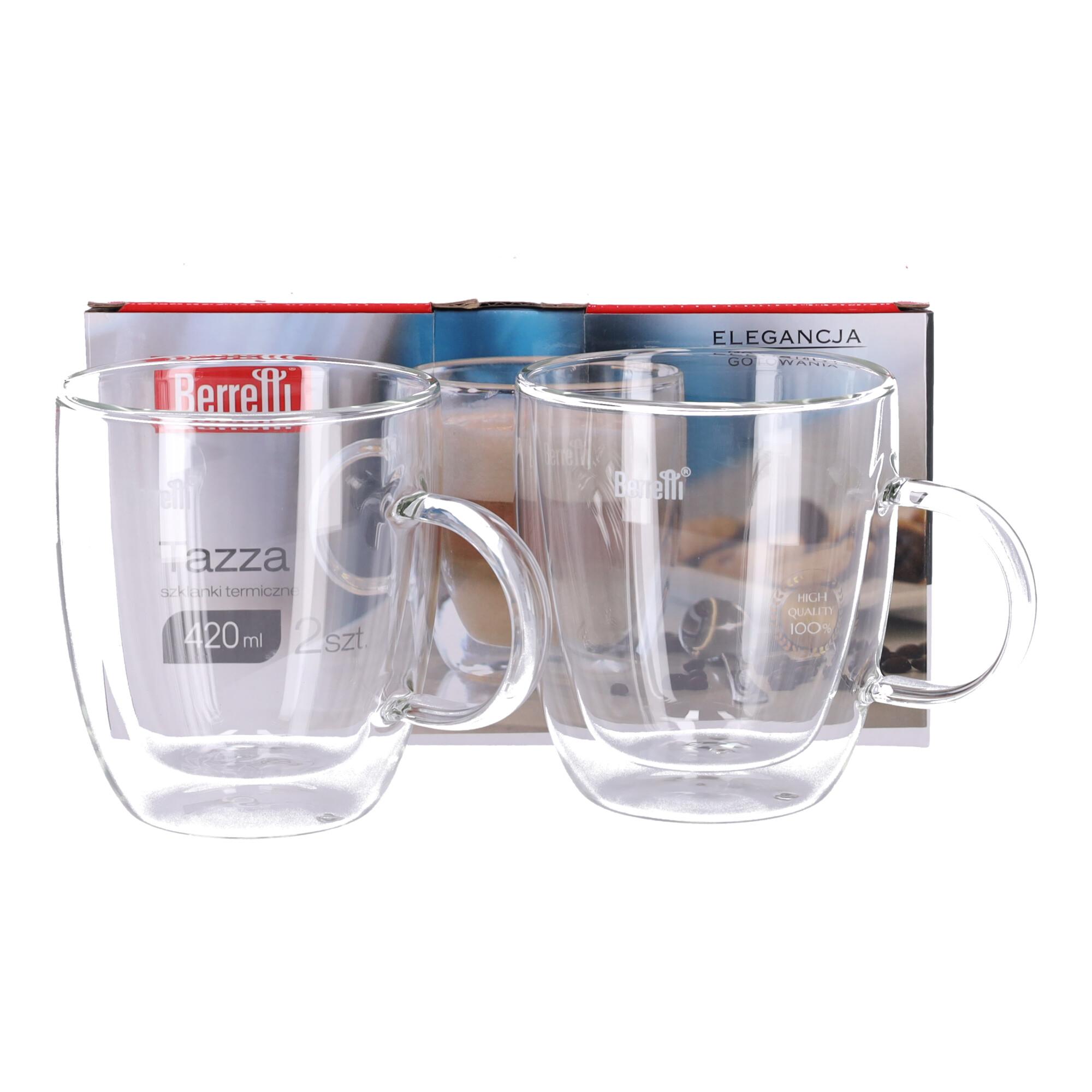 Set of 2 thermo glasses with handle Tazza BERRETTI, 420 ml