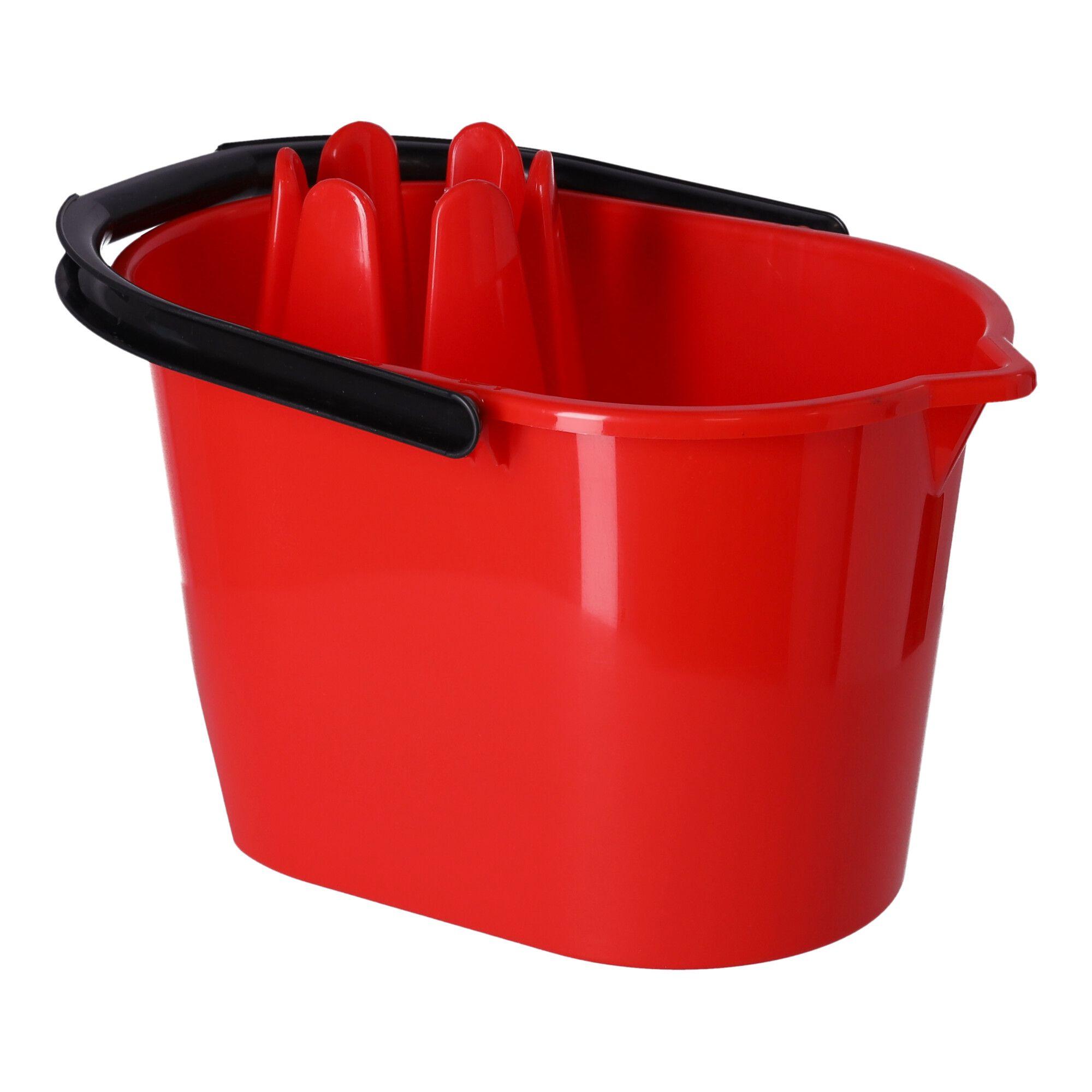 Mop bucket with squeezer, POLISH PRODUCT - red