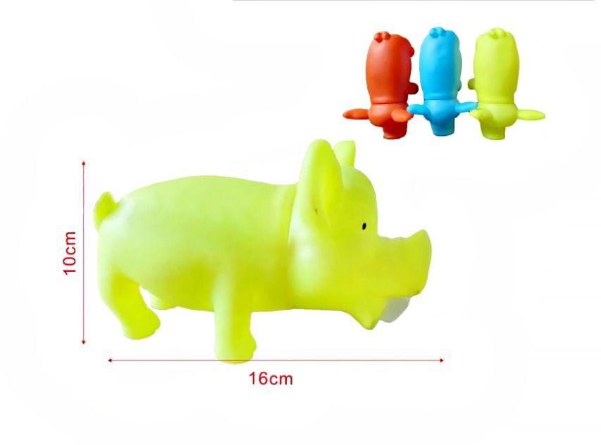Zabawka chrumkająca dla psa / gryzak dla psa – świnka dł. 16 cm, mix kolorów