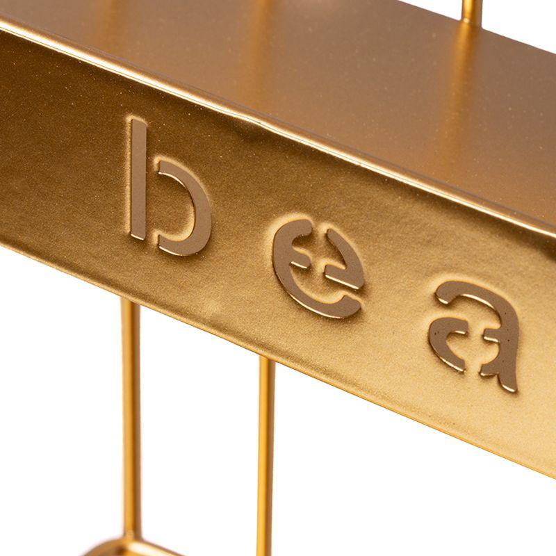 Metalowa, dwupoziomowa półka styl LOFT na kosmetyki BEAUTY LIFE – złota