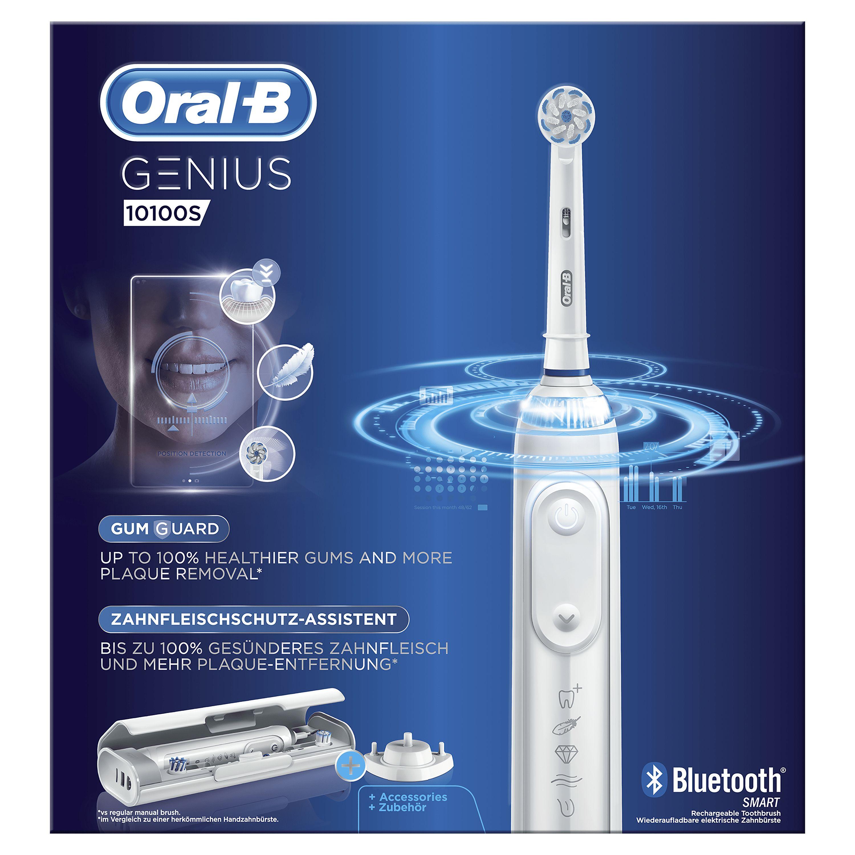 Oral-B Genius 10100S Electric Toothbrush White Powered By Braun